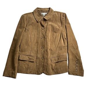 Christopher & Banks Brown Suede Leather Jacket Womens L